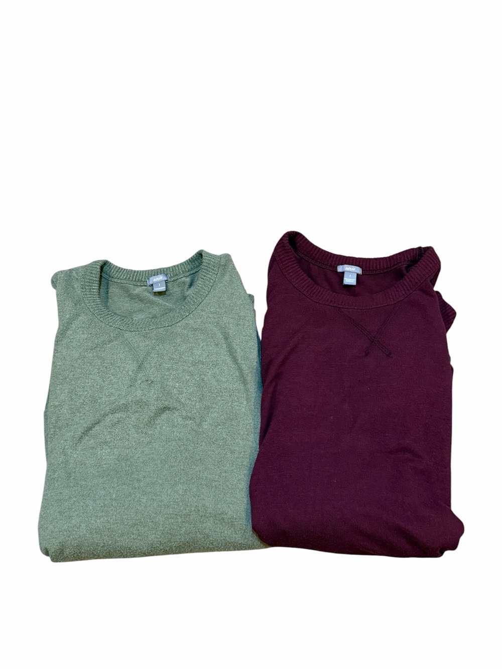 Aerie Sweatshirt Bundle 2 Pc Set Green & Burgundy Crewneck Size Small